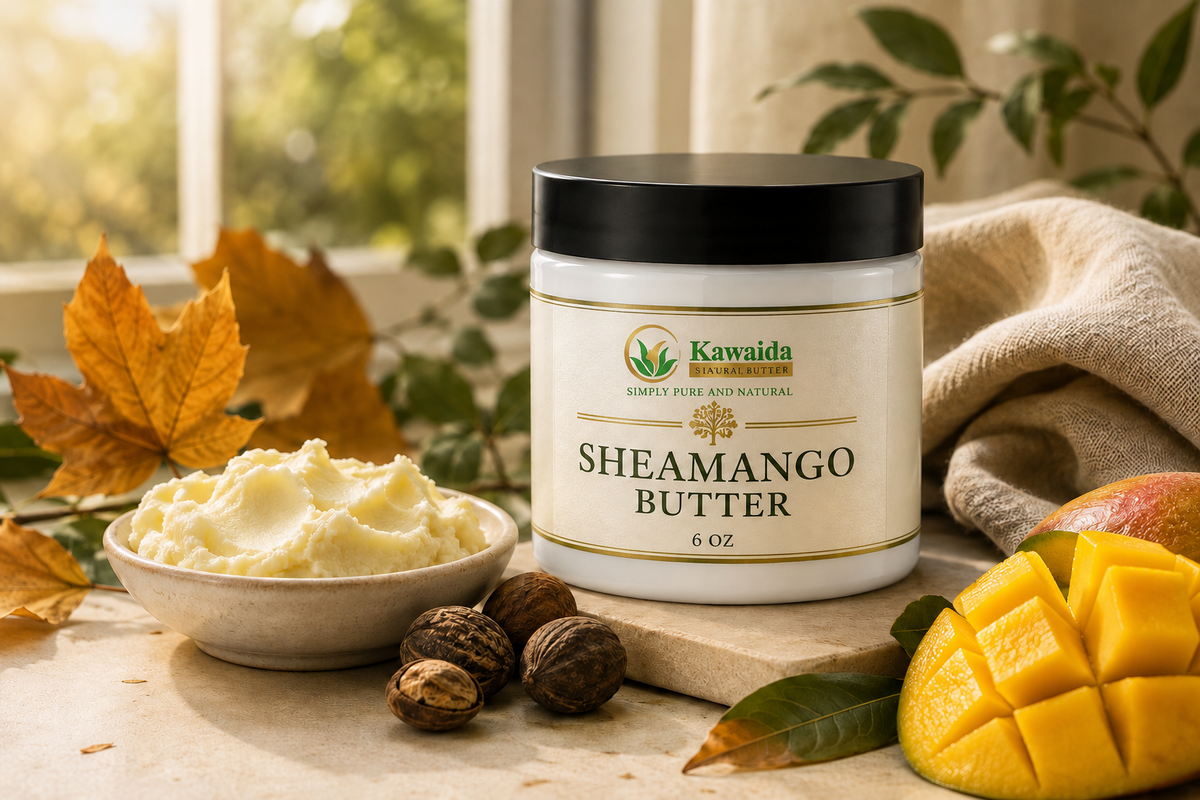 Kawaida Sheamango Butter for moisturizing skin during cooler weather 