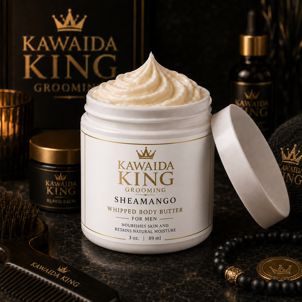 Kawaida King SheaMango Whipped Body Butter for Men – 6oz